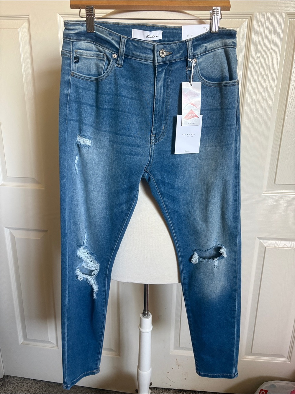 KanCan Distressed Medium Blue Skinny Jeans